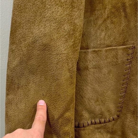 VINTAGE camel suede coastal cowgirl blazer size Large - Picture 12 of 12